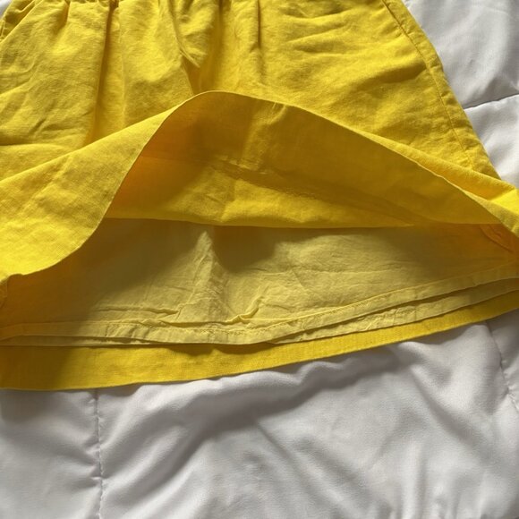 J Crew Skirt Womens Size 00 Yellow Linen Blend Pockets Pull On Beach Boho Hippie - Picture 6 of 10
